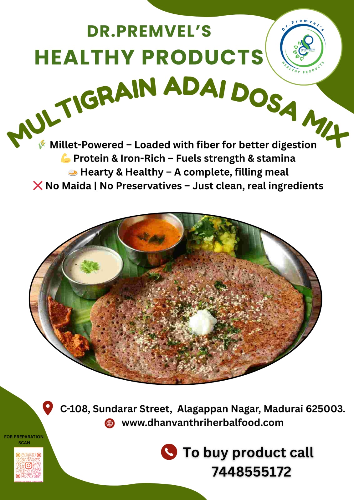 Dhanvanthri Millet Adai Mix